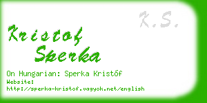kristof sperka business card
